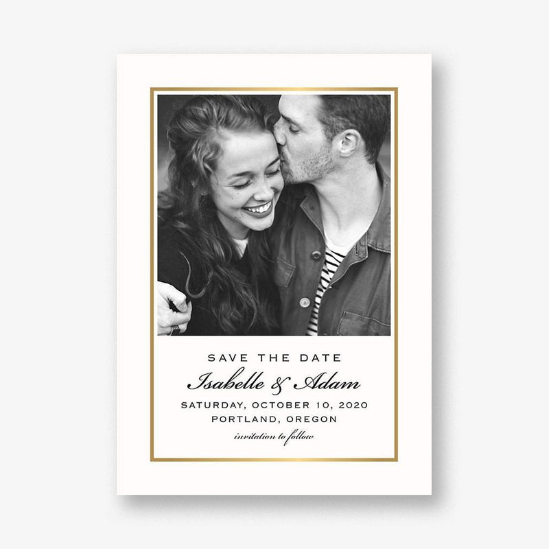 Thin Line Frame Save the Date Card
