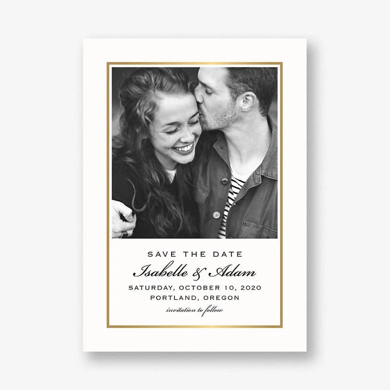 Thin Line Frame Save the Date Card