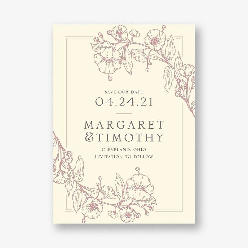 Blossom Border Save The Date Card
