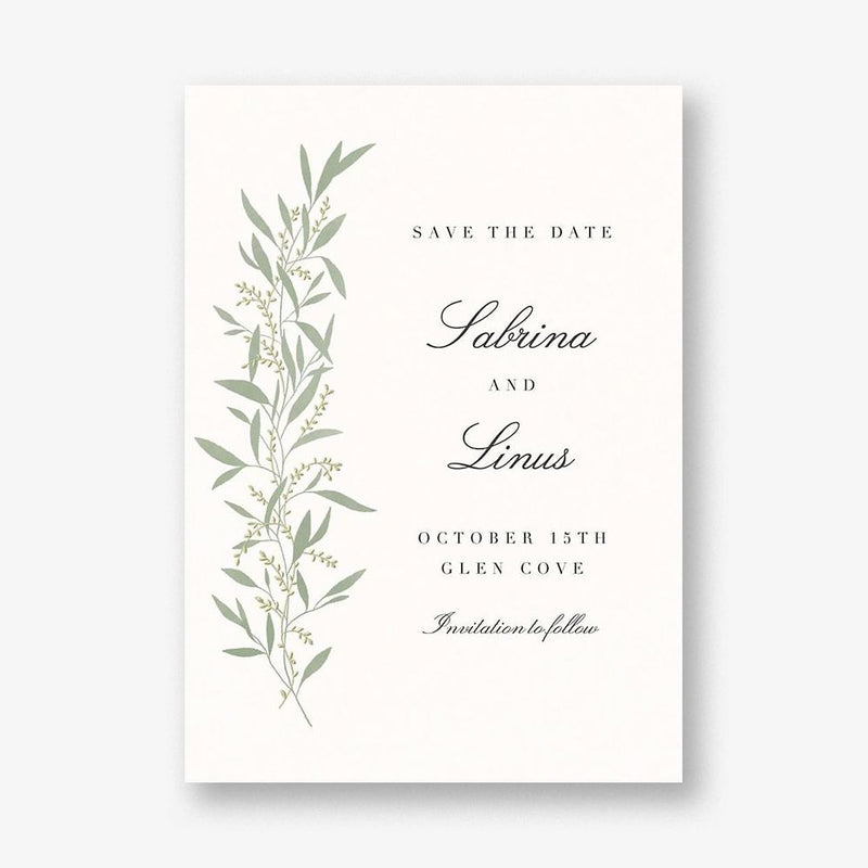 Untamed Grace Sage Save the Date Card