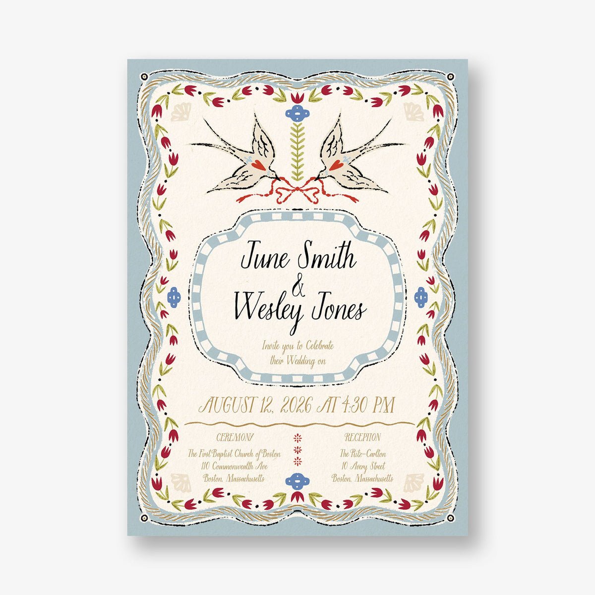 Folk Maximalist Wedding Invitation