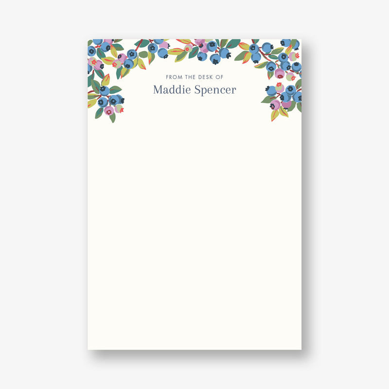 Wild Blueberries Personalized Notepad Set