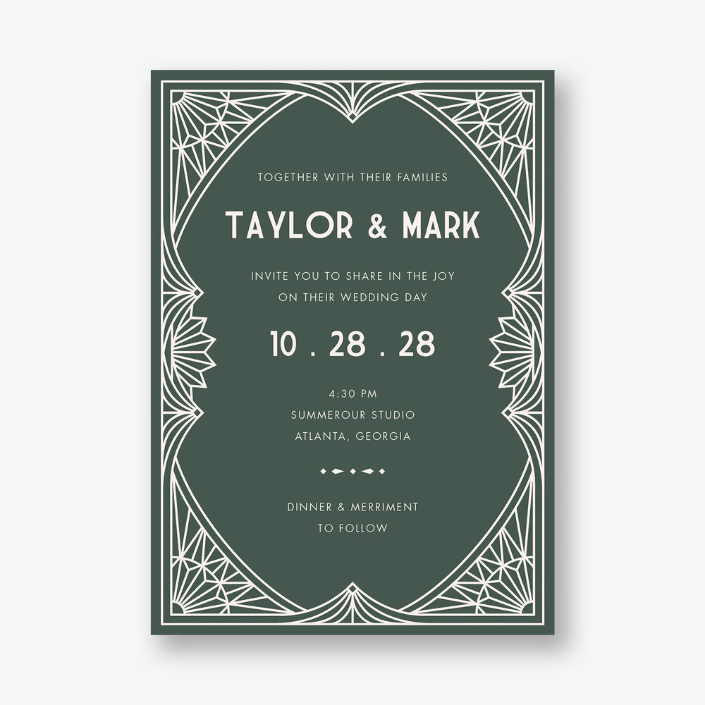 Deco Frame Wedding Invitation