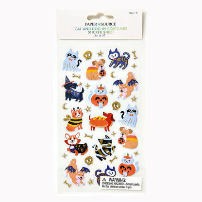 Cat and Dog in Costumes Sticker Sheet