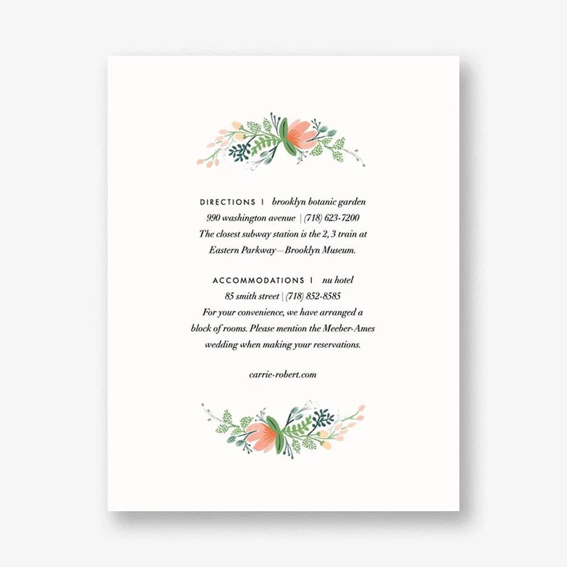 Wrapped in Wildflowers Information Card