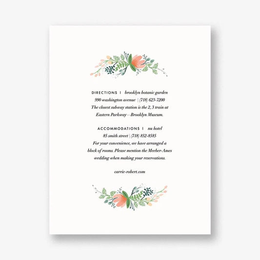Wrapped in Wildflowers Information Card
