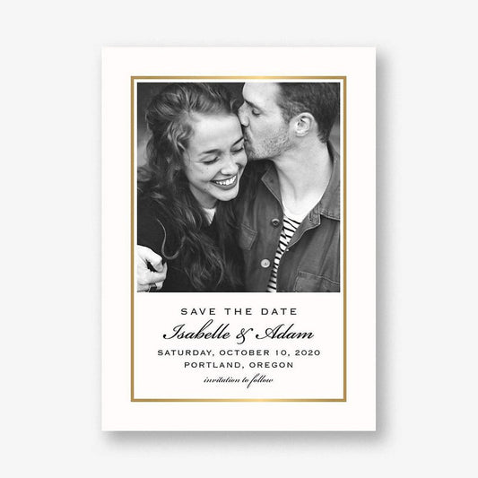Thin Line Frame Save the Date Card