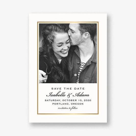 Thin Line Frame Save the Date Card