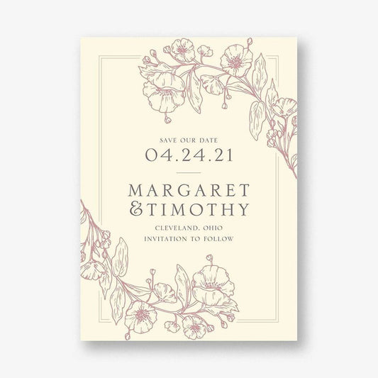 Blossom Border Save The Date Card