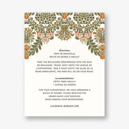 Floral Damask Wedding Invitation