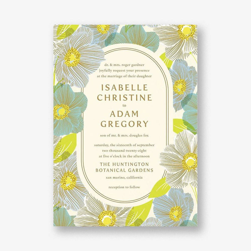 Anemone Pool Wedding Invitation