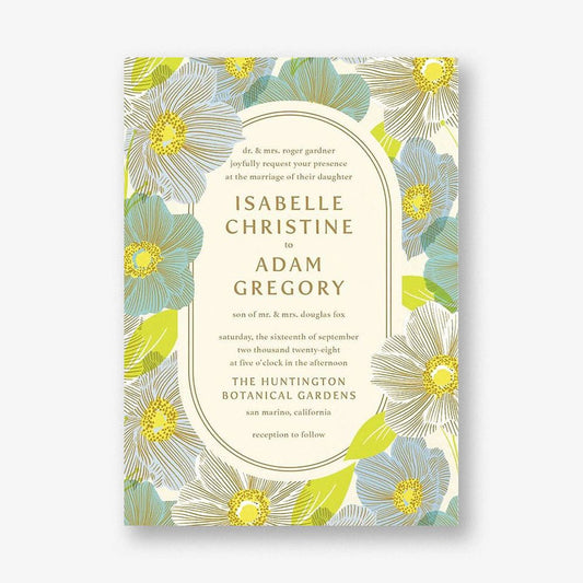 Anemone Pool Wedding Invitation