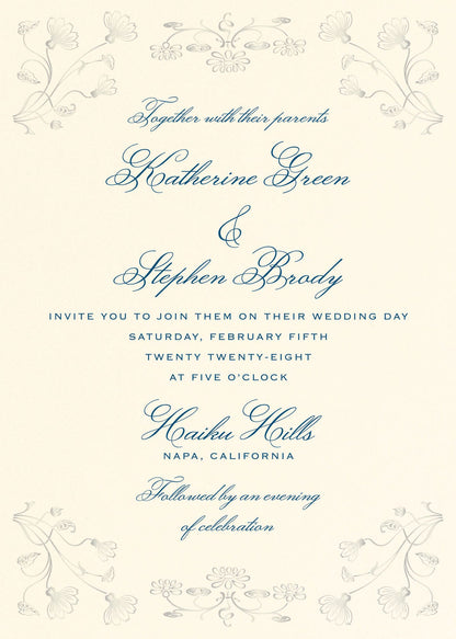 Nouveau Poppy Foil Wedding Invitation