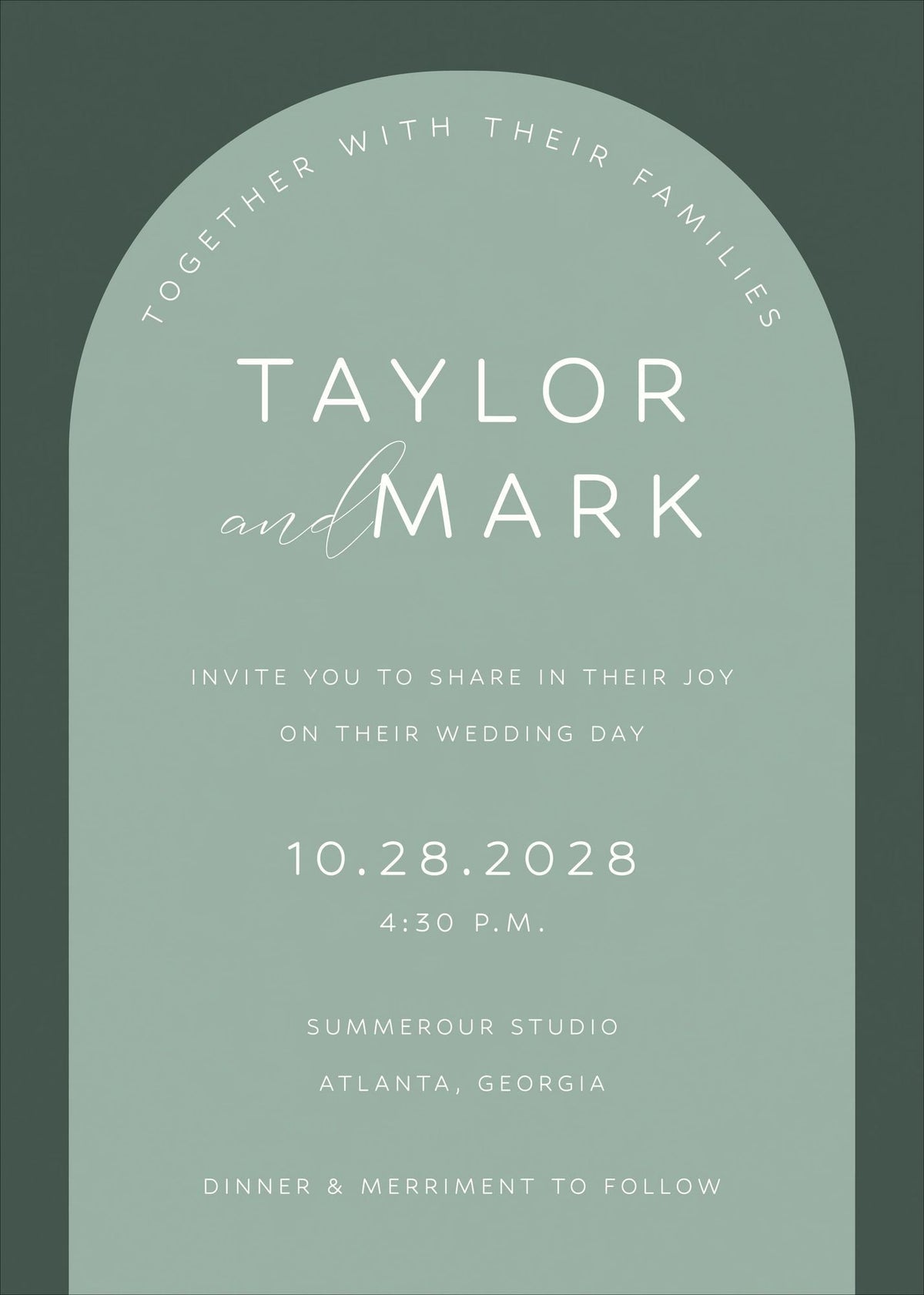 Colorful Arch Wedding Invitation