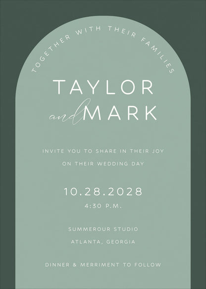 Colorful Arch Wedding Invitation