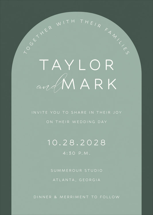 Colorful Arch Wedding Invitation