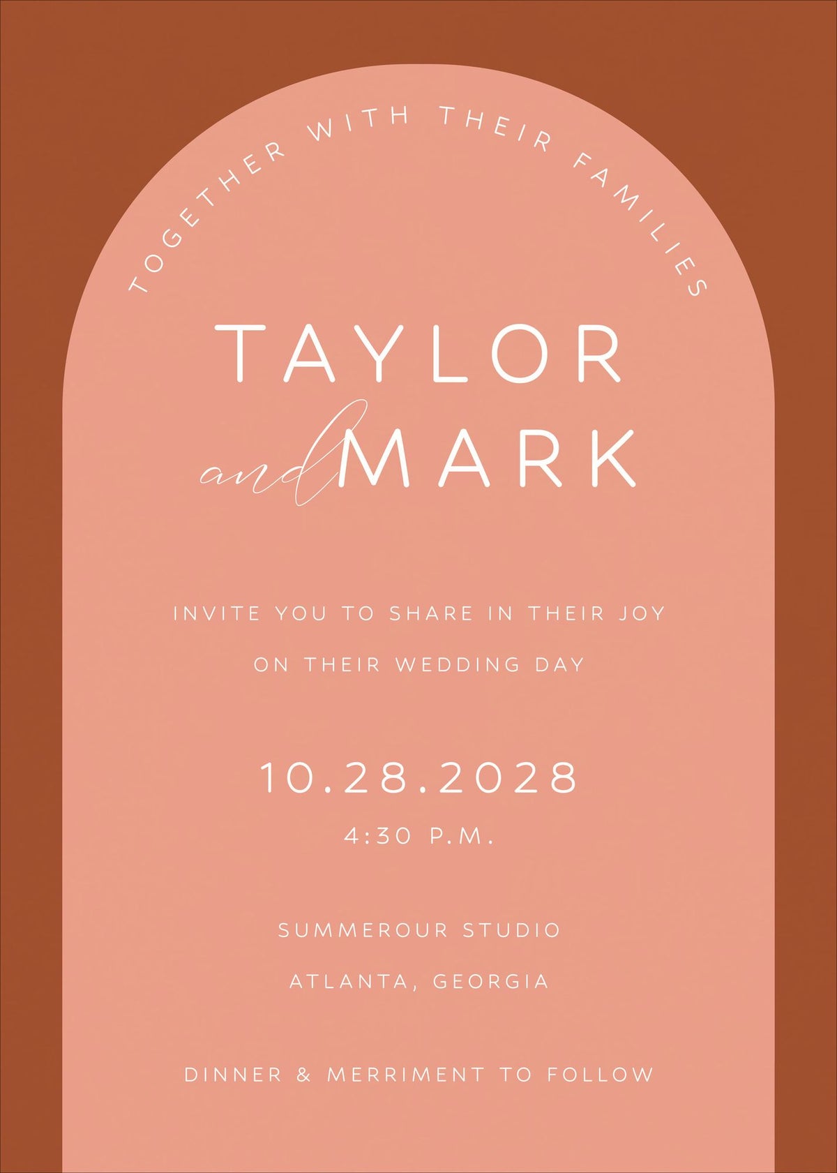 Colorful Arch Wedding Invitation