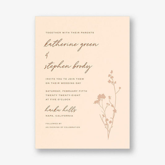 Dried Floral Wedding Invitation