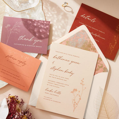 Dried Floral Wedding Invitation