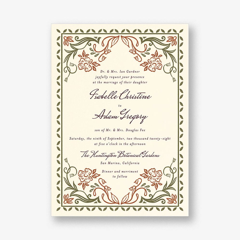 Ornamental Autumn Wedding Invitation 19.50