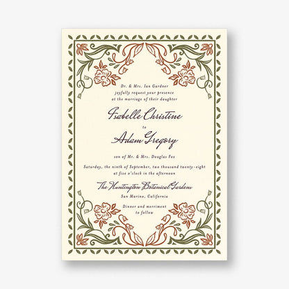 Ornamental Autumn Wedding Invitation 19.50