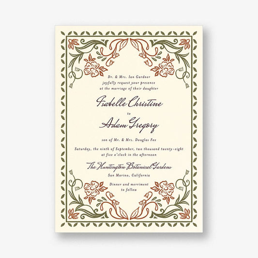Ornamental Autumn Wedding Invitation 19.50