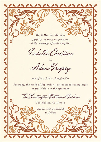 Ornamental Autumn Wedding Invitation 19.50