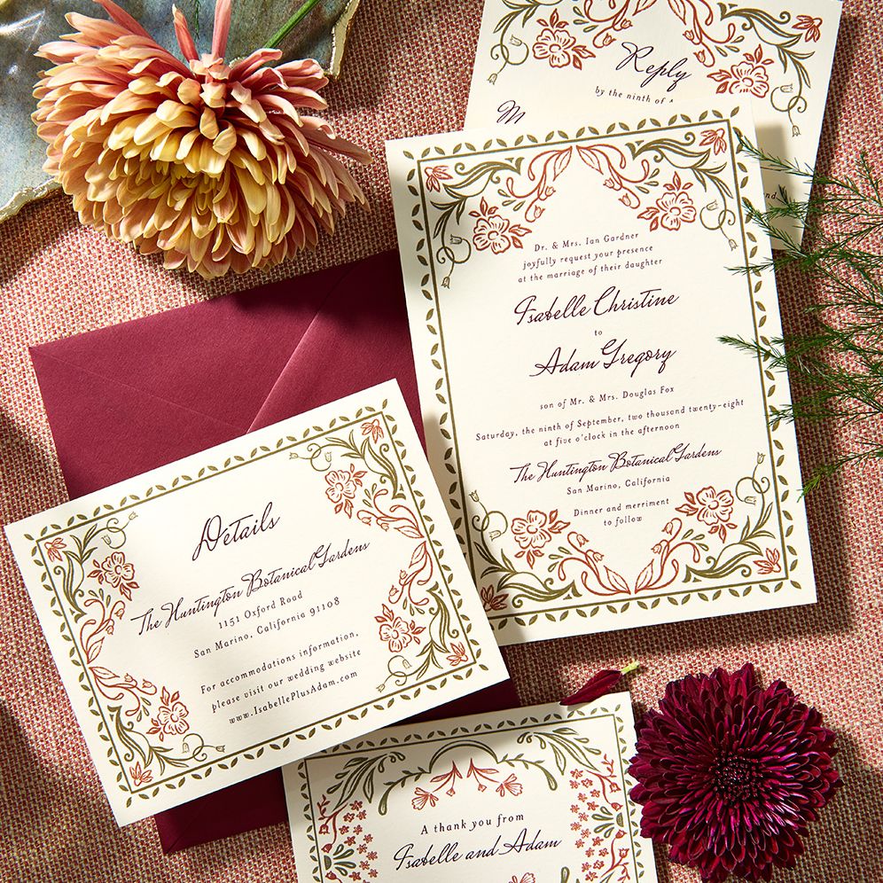 Ornamental Autumn Wedding Invitation 19.50