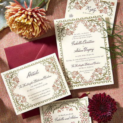 Ornamental Autumn Wedding Invitation 19.50