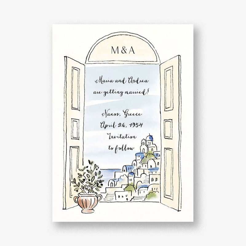 Cornered Dates Save The Date Card