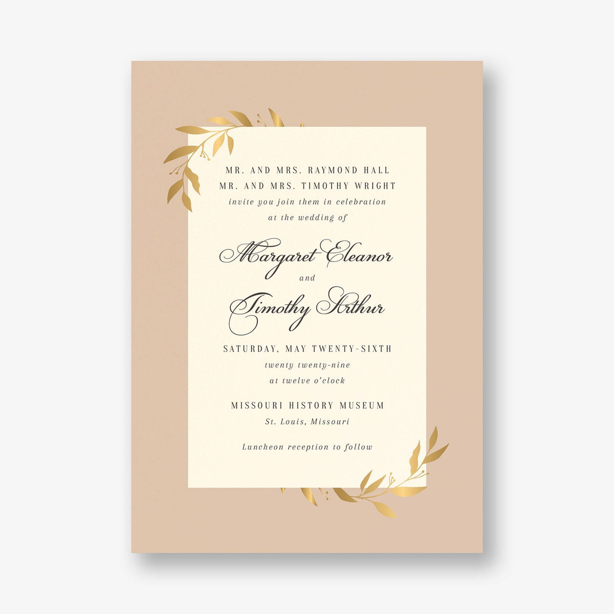 Wrapped Vines Foil Wedding Invitation