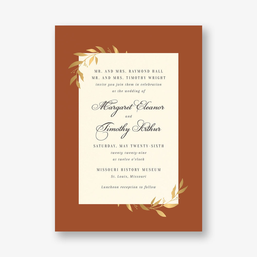 Wrapped Vines Foil Wedding Invitation