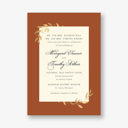 Wrapped Vines Foil Wedding Invitation
