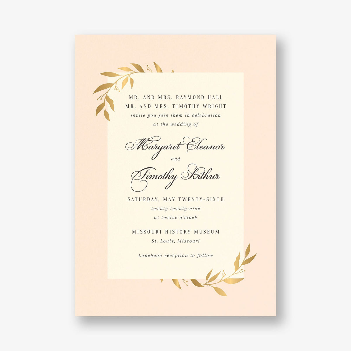 Wrapped Vines Foil Wedding Invitation