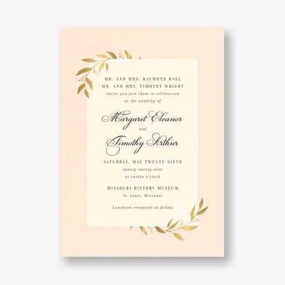 Wrapped Vines Foil Wedding Invitation