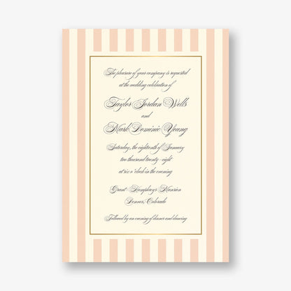 Posh Pinstripe Foil Wedding Invitation