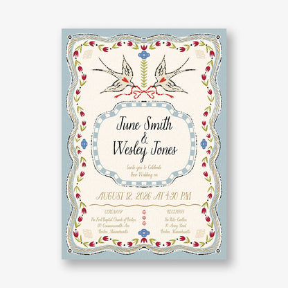 Folk Maximalist Wedding Invitation