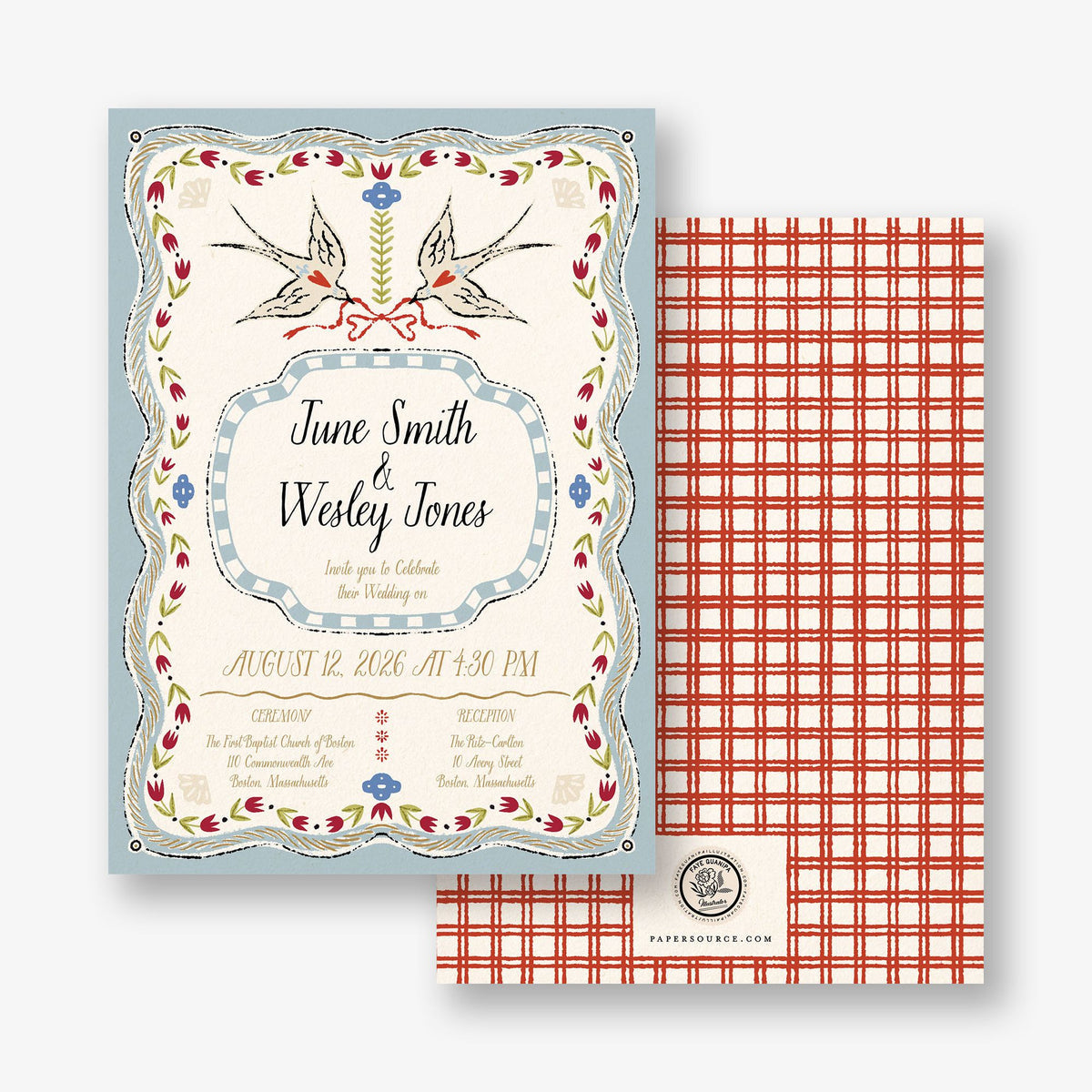 Folk Maximalist Wedding Invitation