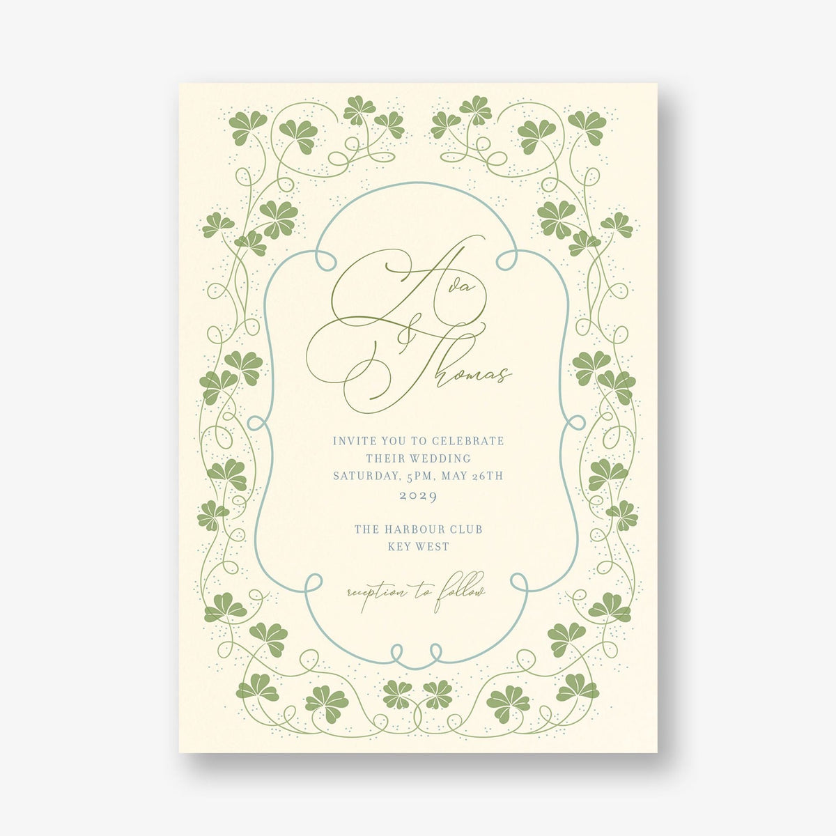 Lucky Clovers Wedding Invitation