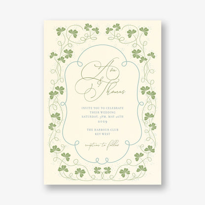 Lucky Clovers Wedding Invitation