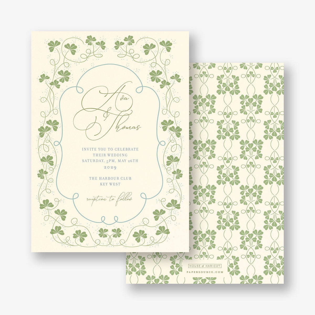 Lucky Clovers Wedding Invitation