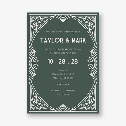 Deco Frame Wedding Invitation
