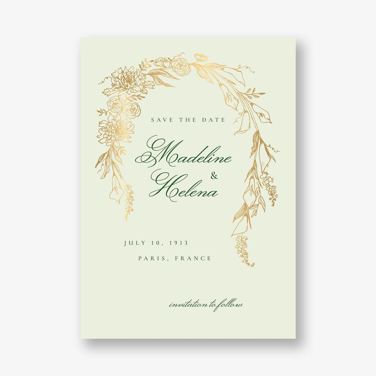 Blooming Arch Foil Save the Date
