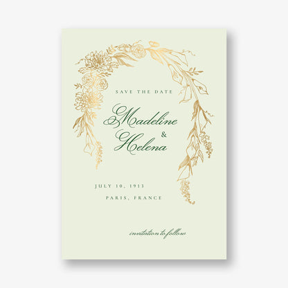 Blooming Arch Foil Save the Date
