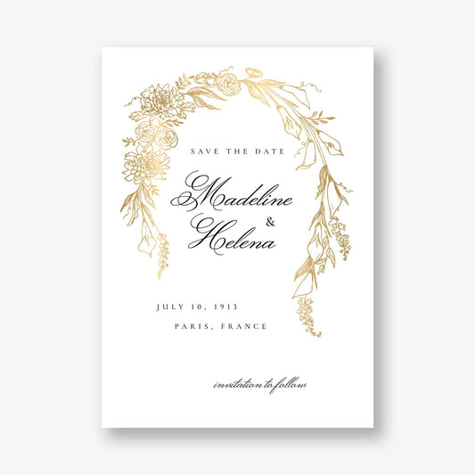 Blooming Arch Foil Save the Date