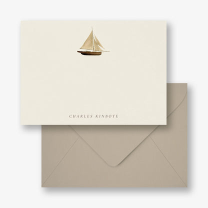 Wooden Sailboat Stationery